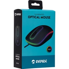 Everest SM-166 USB Kırmızı Işıklı Optik Mouse