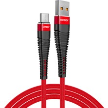 Hytech HY-X225 3A Micro USB Data ve Sarj Kablosu Kırmızı
