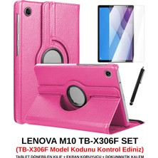 Wowacs Lenovo Tab M10 Hd (2.nesil) TB-X306F Kılıf Dönebilen Standlı Tablet Kılıfı + Ekran Koruyucu + Kalem