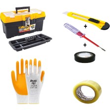 Asrın Plastik Ünyepark 16 Inç Metal Kilit Takım Çantası Usta Eldiveni Kontrol Kalemi Falçata Elektirik Bandı ve Koli Bandı Hediyelidir