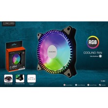 Concord C-894 Rgb 3 Renk Rainbow Gökkuşağı 12CM Kasa Geniş Fan