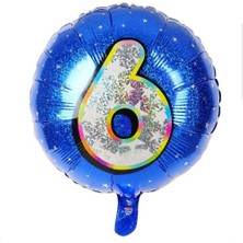 İKM Folyo Yuvarlak Rakam Balon Mavi 6