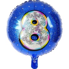 İKM Folyo Yuvarlak Rakam Balon Mavi 8