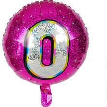 İKM Folyo Yuvarlak Rakam Balon Fuşya 0