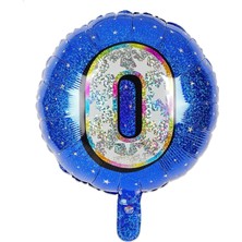 İKM Folyo Yuvarlak Rakam Balon Mavi 0