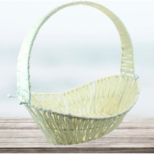 Süsle Bebek ve Parti Saplı Oval Sepet, 41 cm, Büyük Boy