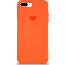 Case World Apple iPhone 6 Plus Silikon Kılıf Altı Kapalı Içi Kadife Lansman Silikon Kılıf Turuncu