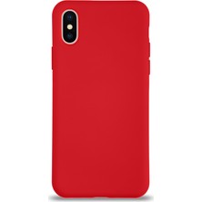 Case World Apple iPhone Xs Max Kılıf Kalp Logolu Altı Kapalı Içi Kadife Lansman Silikon Kılıf Kırmızı