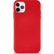 Case World Apple iPhone 11 Pro Kılıf Kalp Logolu Altı Kapalı Içi Kadife Lansman Silikon Kılıf Kırmızı