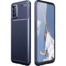 Case World Oppo A92 Karbon Tasarımlı Kapak Lacivert