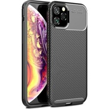 Case World Apple iPhone 11 Promax Karbon Tasarımlı Kapak Siyah