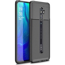 Case World Oppo Reno Z Karbon Tasarımlı Kapak Siyah