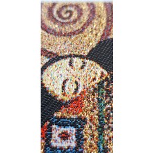 New Bazaar Kanvas Bez Çanta - Dokuma Kumaş Desenli - Iç Cepli ve Cırtlı - 36 x 40 cm - Gustav Klimt