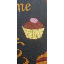 No Muffin For You Kanvas Bez Çanta - Dokuma Kumaş Desenli - Iç Cepli ve Cırtlı - 36 x 40 cm - Kahve Desenli
