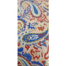 New Bazaar Kanvas Bez Çanta - Dokuma Kumaş Desenli - Iç Cepli ve Cırtlı - 36 x 40 cm - Pateh (Paisley) Desenli