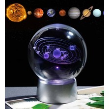 Mobgift Dekoratif Rengarenk Işıklı Güneş Sistemi Cam Küre