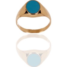 Adil Idil Kuyumculuk Mavi Taşlı 14 Ayar Yüzük