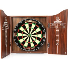 Winmau Diaomond Plus Profesyonel Dart Seti (Dart Board, 3 Adet Xtreme Ok, Kabin)