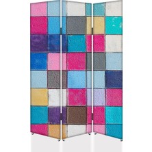 DEKOBUL 3 Kanat Tekerlekli Kanvas Paravan