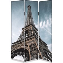 DEKOBUL Eyfel 3 Kanat Tekerlekli Kanvas Paravan