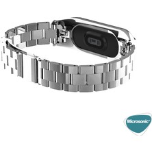 Microsonic Xiaomi Mi Band 4 Metal Stainless Steel Kordon Gümüş
