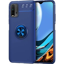 Microsonic Xiaomi Redmi 9t Kılıf Kickstand Ring Holder Lacivert