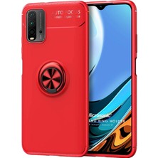 Microsonic Xiaomi Redmi 9t Kılıf Kickstand Ring Holder Kırmızı