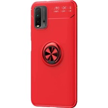 Microsonic Xiaomi Redmi 9t Kılıf Kickstand Ring Holder Kırmızı