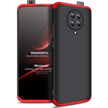 Microsonic Xiaomi Redmi K30 Pro Kılıf Double Dip 360 Protective Siyah Kırmızı