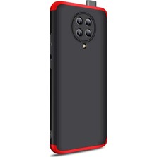 Microsonic Xiaomi Redmi K30 Pro Kılıf Double Dip 360 Protective Siyah Kırmızı