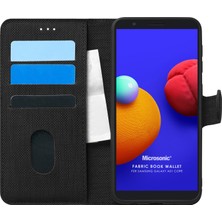 Microsonic Samsung Galaxy A01 Core Kılıf Fabric Book Wallet Siyah