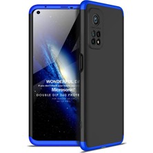 Microsonic Xiaomi Mi 10T Pro Kılıf Double Dip 360 Protective Siyah Mavi