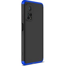 Microsonic Xiaomi Mi 10T Pro Kılıf Double Dip 360 Protective Siyah Mavi