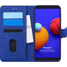 Microsonic Samsung Galaxy A01 Core Kılıf Fabric Book Wallet Lacivert