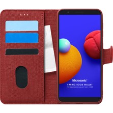 Microsonic Samsung Galaxy A01 Core Kılıf Fabric Book Wallet Kırmızı