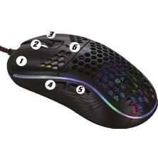 Lunatic Sparrow 6400 Dpi Rgb Ledli Makrolu Oyuncu Mouse