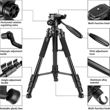 Neepho Profesyonel Tripod  Bluetooth Kumandalı ve Telefon Tutuculu Ayarlanabilir 175 cm 3 Ayak Kamera Standı