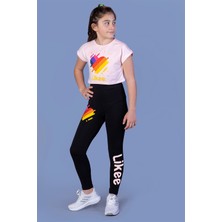 Toontoy Kids Kız Çocuk Omuzu Tül Detaylı Crop Takım