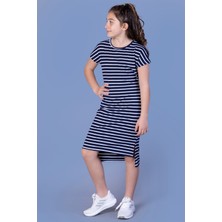 Toontoy Kids  Kız Çocuk Beli Bağlamalı Iki Yanı Yırtmaç Detaylı Elbise