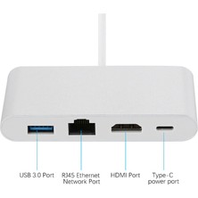 Alfais 4771 USB 3.1 Type C To HDMI USB 3.0 Ethernet Çevirici Adaptör