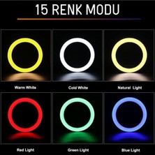 Renksan MJ26 10INÇ Rgb LED Selfie Işığı Tripot Makyaj Rıng Lıght