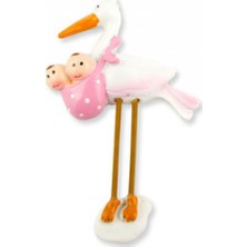 Hayaller Dükkanı 20 Adet Bebek Ikiz Leylekli Pembe (2p-2m) Pk1