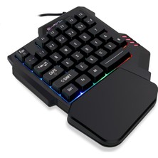 MF Product Strike 0568 RGB Kablolu Tek El Mini Oyun Klavyesi Siyah