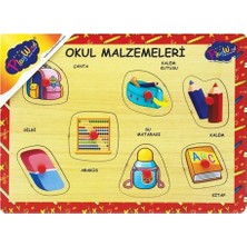 Playwood  Ahşap Tutmalı Okul Malzemeleri Puzzle