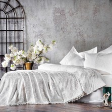 Zebra Casa Mantova Krem Çift Kişilik Nevresim Pike Seti