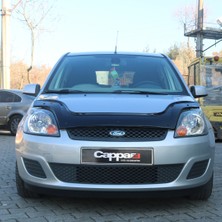 Cappafe Ford Fiesta Ön Kaput Koruyucu Rüzgarlık Deflektör Akrilik Abs 4mm Parlak Siyah 2002-2008