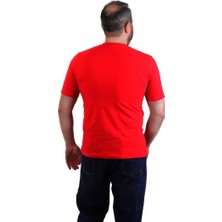 Eserıs V Yaka Kısa Kol Iş Tişörtü  Cepli  Regular Fit Kırmızı M