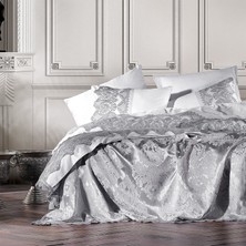 Zebra Casa Camelia Gri Çift Kişilik Nevresim Pike Seti