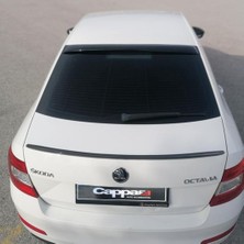 Cappafe Skoda Octavia Arka Cam Üstü Spoyler Rüzgarlık Kanat Akrilik Abs Parlak Siyah 2013-2019