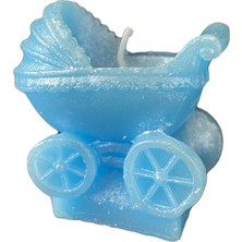 Niyet Mum - Bebek Arabası Şeklinde Mum - Mavi - 5 x 4,50CM - 5 ADET